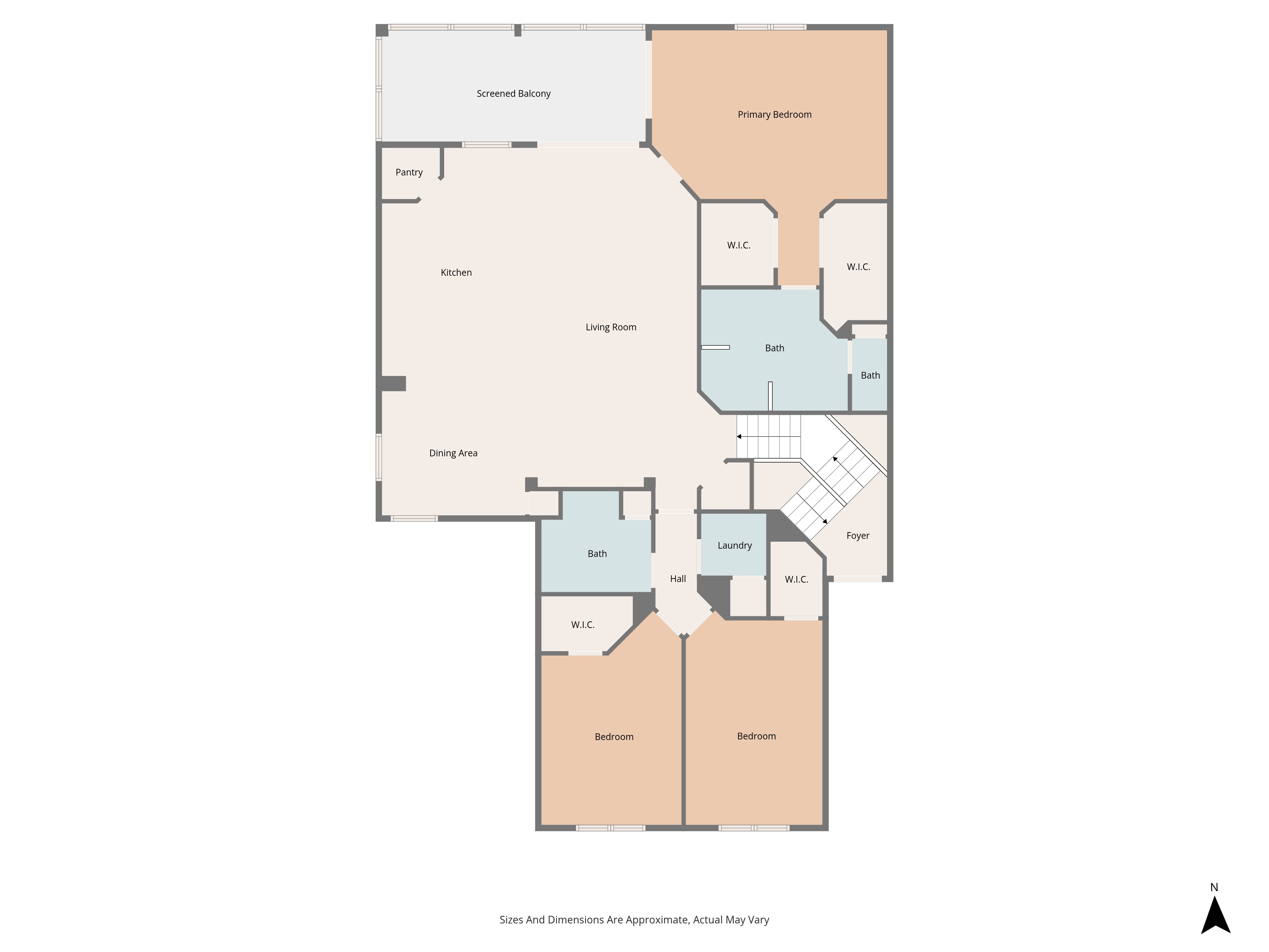 Coach Homes, Upper Unit floor plan example